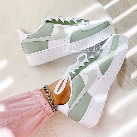 Custom nike air force 1 low 🥑 sage green olive - Picture 3 of 3
